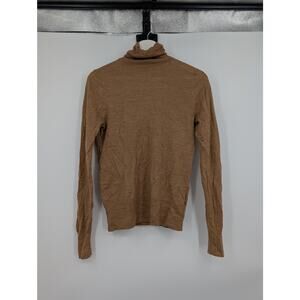 J Crew Wool Blend Turtleneck Women's Small Baselayer Camel Color Hiking Camping